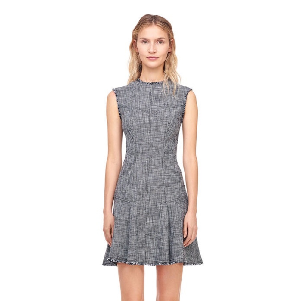 REBECCA TAYLOR Slub Suiting Drop Waist Dress